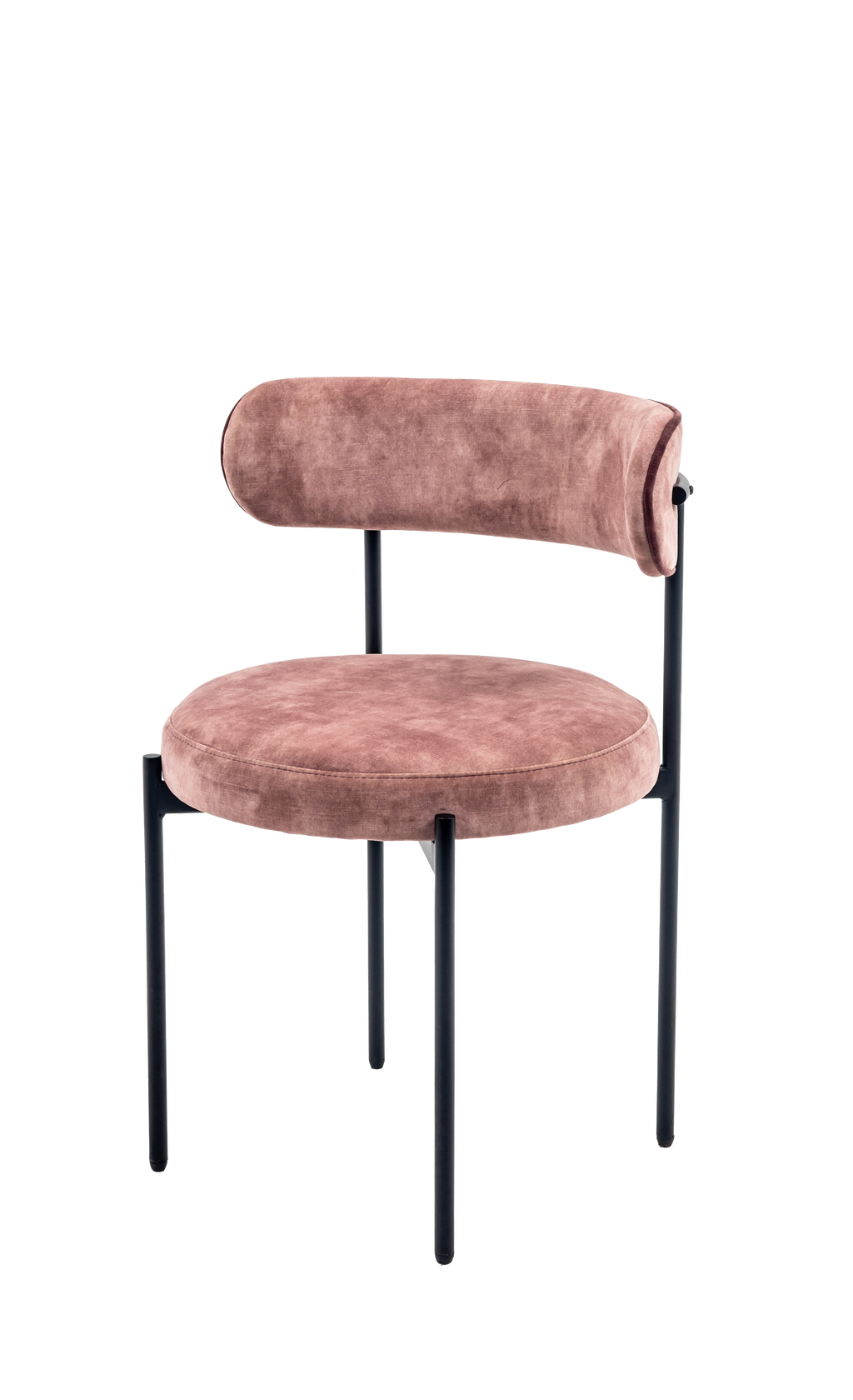 Curvey Upholstered Steel Dining Chair