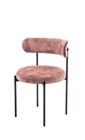 Curvey Upholstered Steel Dining Chair