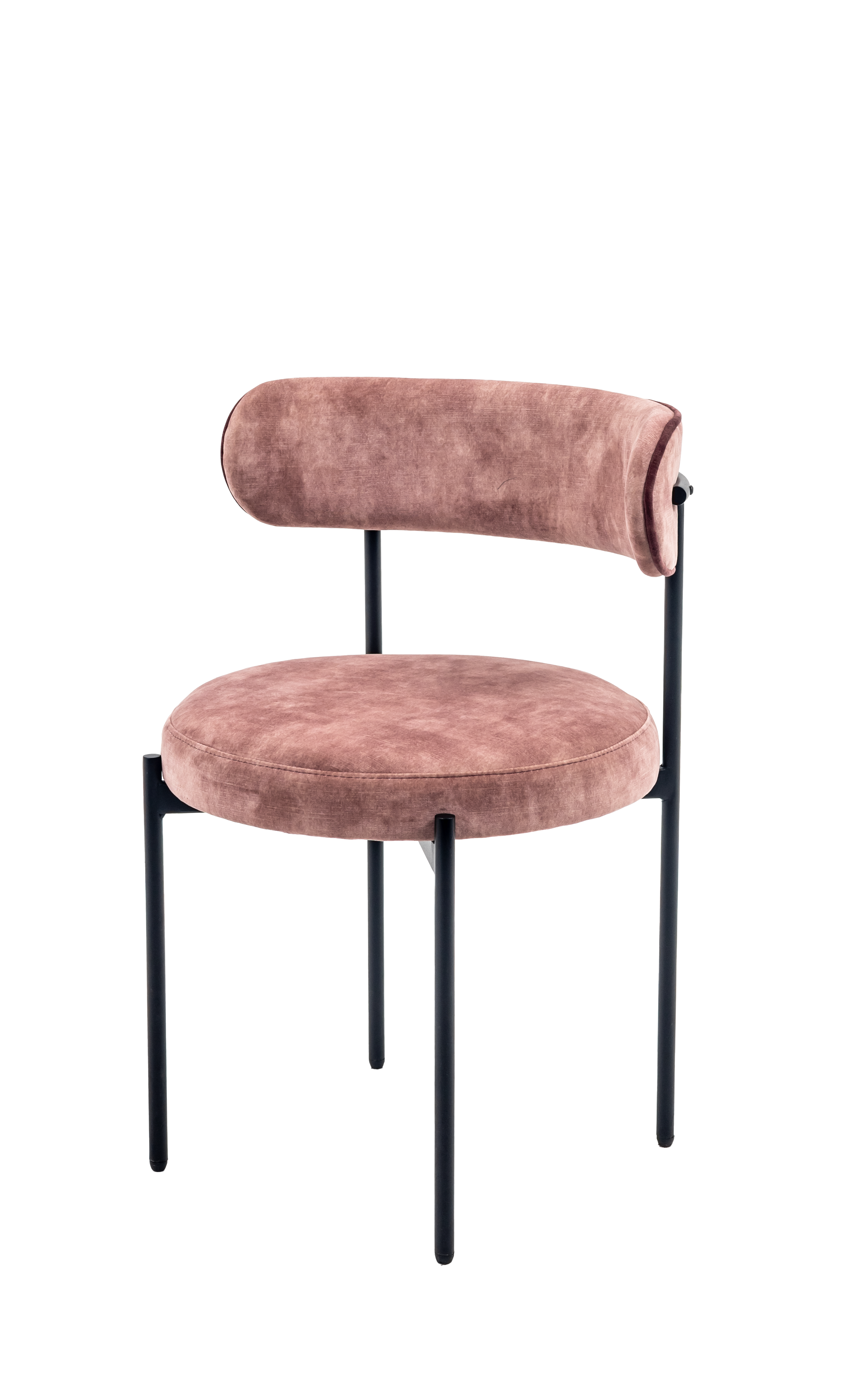 Curvey Upholstered Steel Dining Chair