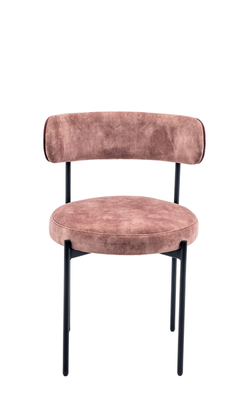 Curvey Upholstered Steel Dining Chair