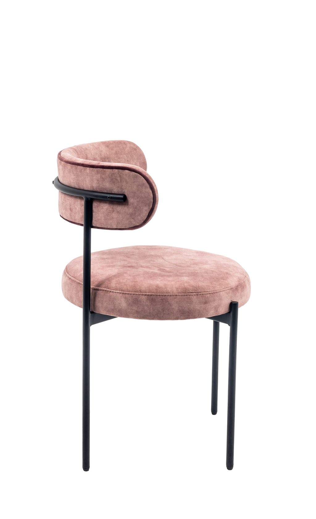 Curvey Upholstered Steel Dining Chair