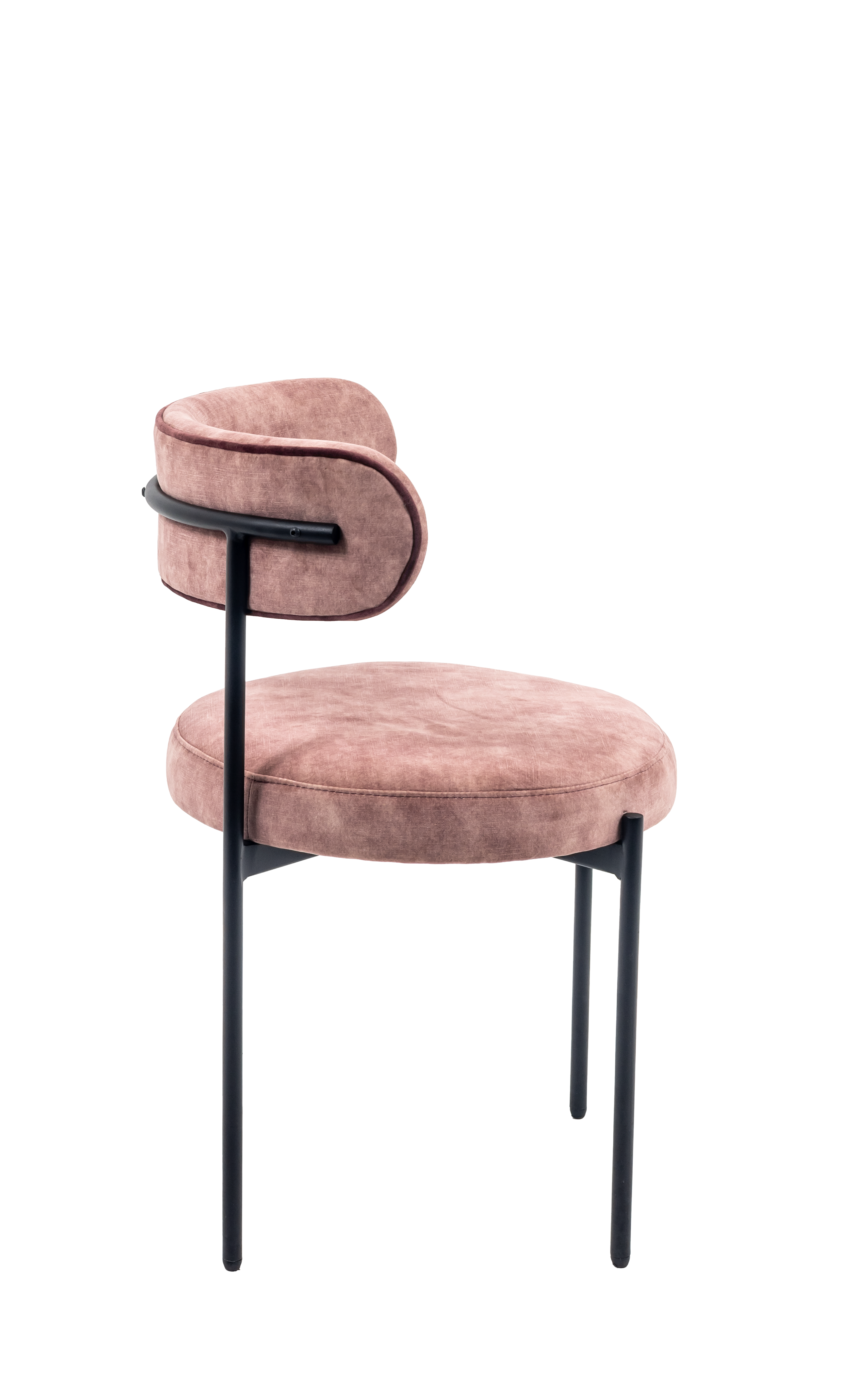 Curvey Upholstered Steel Dining Chair