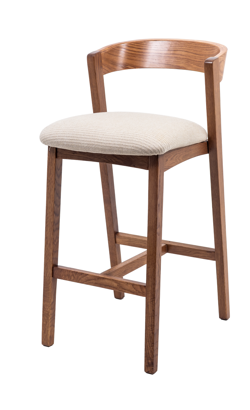 Ragu Wooden Bar Stool with Upholstered Seat