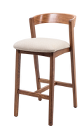 Ragu Wooden Bar Stool with Upholstered Seat