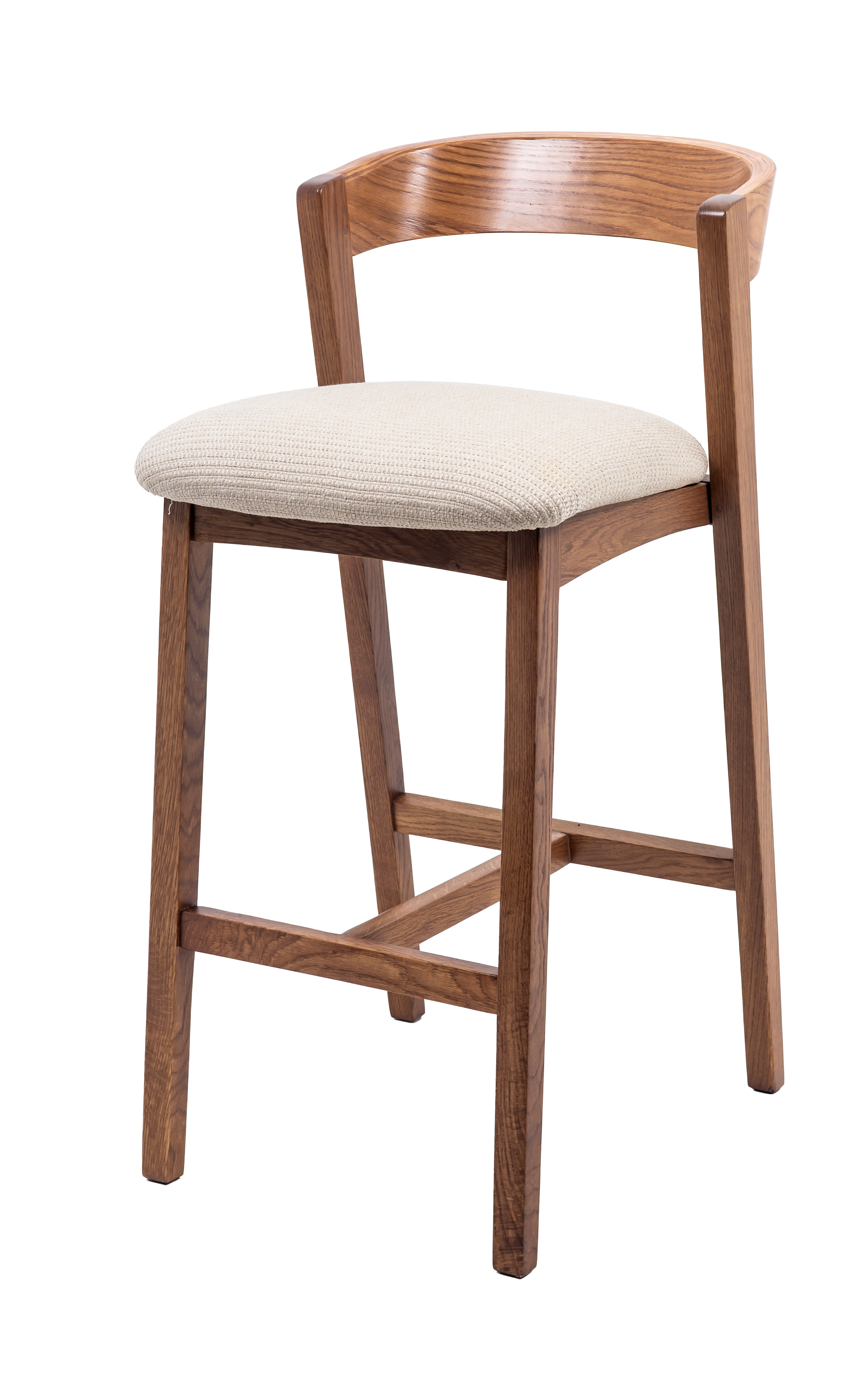 Ragu Wooden Bar Stool with Upholstered Seat