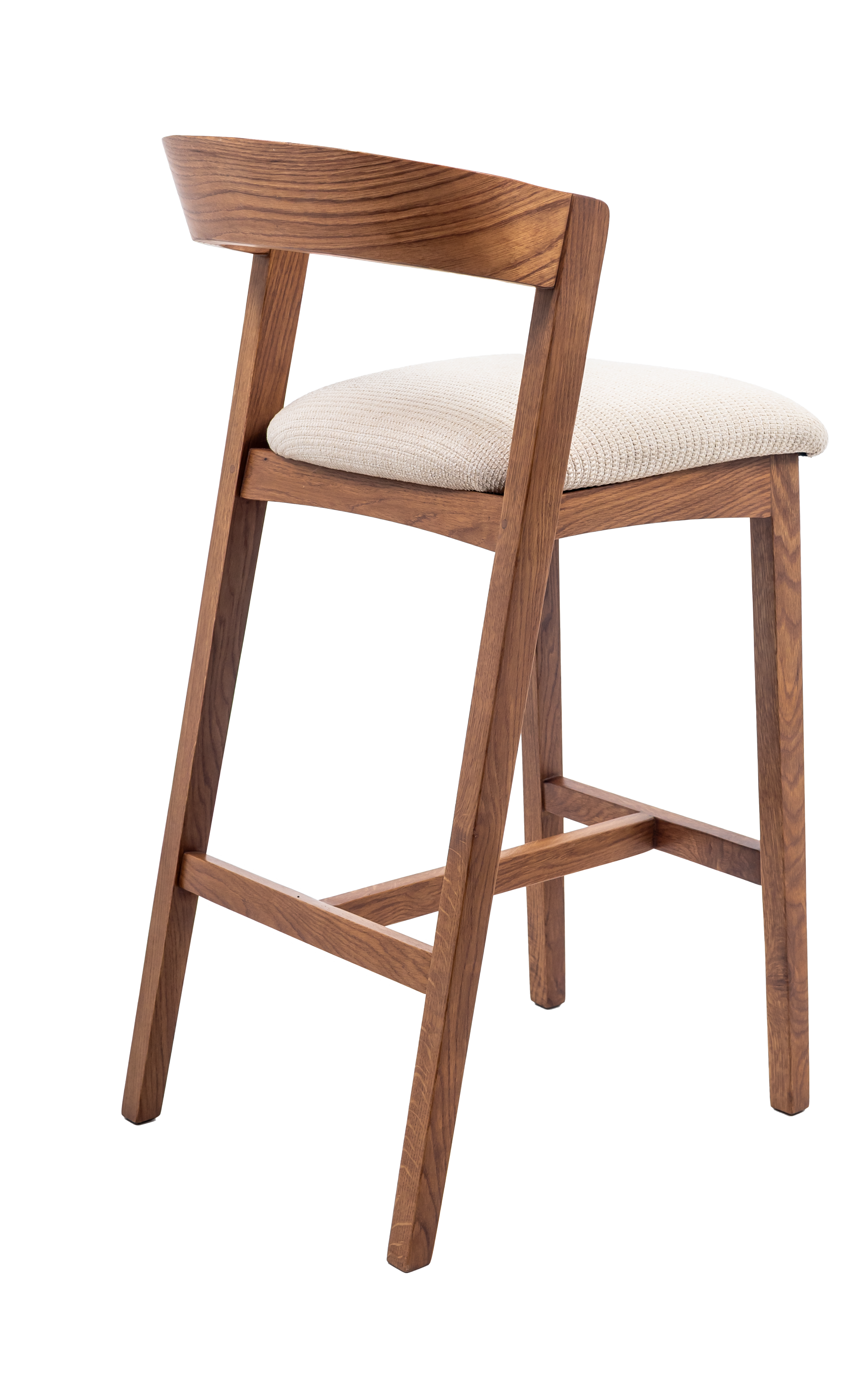 Ragu Wooden Bar Stool with Upholstered Seat