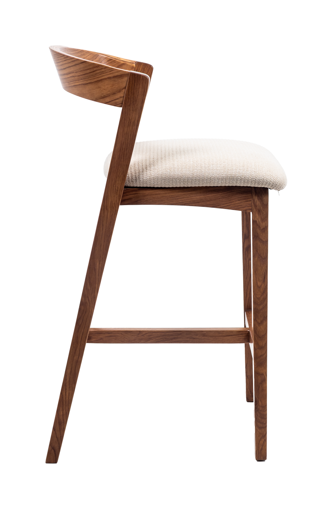 Ragu Wooden Bar Stool with Upholstered Seat