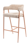 Tulip Upholstered Steel Bar Stool